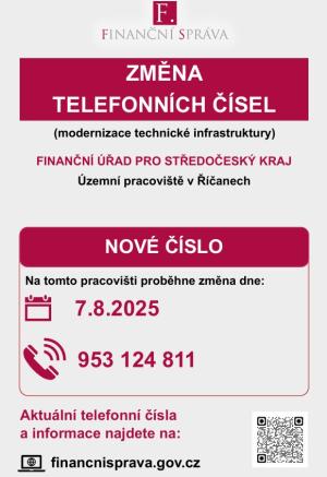 Nové kontakty finanční správa